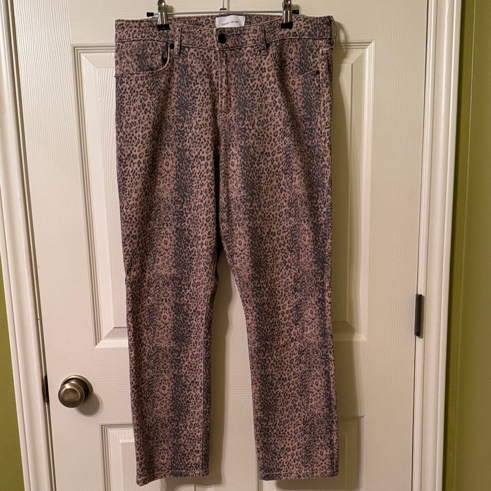 Dear John Leopard Print Cropped Jeans